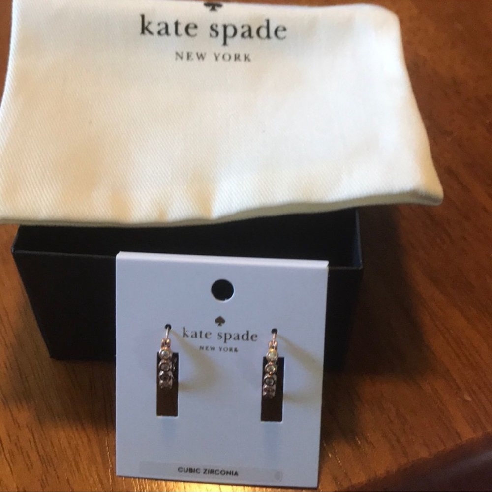 Kate Spade Gold and Silver Cubic Zirconia Earrings - Picture 2 of 3